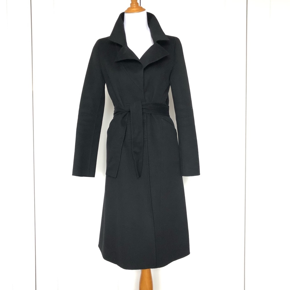 Celine Black Wool Belted Coat
